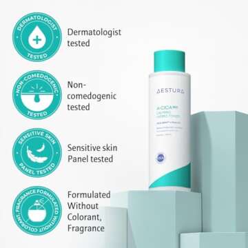 AESTURA A-CICA365 Calming Hydro Toner, Daily Soothing Toner for Sensitive Skin, CICA BPM Complex, PHA 3%, Dead Skin Cell Care, Dermatologist Tested, Korean Skin Care, 8.56 Fl Oz.