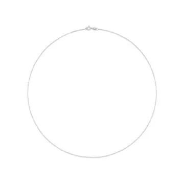 Amazon Essentials Sterling Silver Thin 0.8mm Box Chain Necklace 18", Silver (previously Amazon Collection)