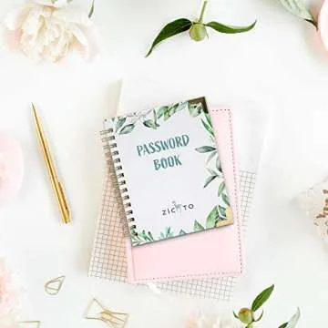 Beautiful Greenery Password Book with Alphabetical Tabs - Great Internet Password Keeper For Seniors – Perfect Notebook w/Address Section to Get All Passwords & Recently Placed Orders Organized