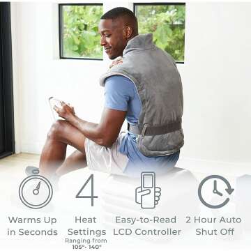 Extra-Long Back & Neck Heating Pad for Muscle Pain