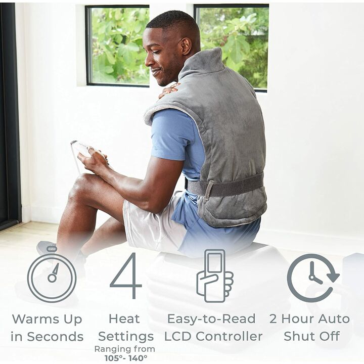 Extra-Long Back & Neck Heating Pad for Muscle Pain