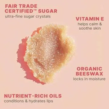 USDA Organic Lip Scrub Berry - USA Made with Natural Ingredients, Lips Exfoliator, Moisturizing Scrub for Dry Lips, Lip Sugar Scrubber Exfoliator for Smooth Lips, Small Beauty Gifts