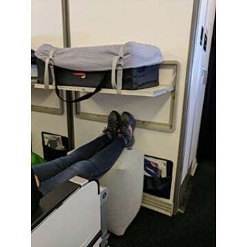 Inflatable Travel Pillow Bed/Leg Rest for Kids to Lie Down & Sleep on Long Flights, Long Distance Journeys in Cars, on Buses or Trains. Elevate Your Legs for Better Circulation. Gray. by KUKI