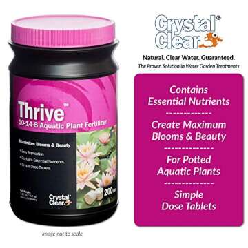 CrystalClear Thrive Aquatic Pond Plant Food: Fish Safe Fertilizer for Water Lilies & Lotuses