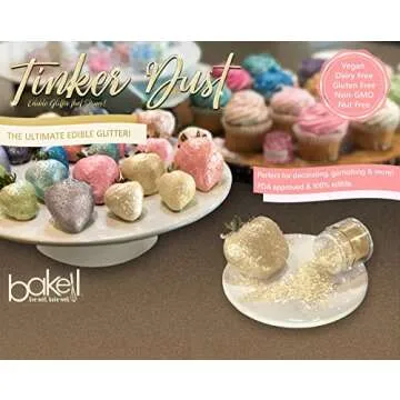 Bakell - Rose Gold Tinker Dust (5g, 1x Jar) Edible Glitter for Food, Desserts, and Beverages!