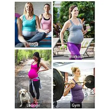 fitglam Women's Maternity Tank Tops Workout Active Athletic Yoga Sleeveless Shirts Pregnancy Racerback Activewear Clothes 2 Pack