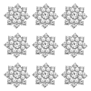 50pcs Snowflake Pearl Rhinestone Embellishments for Crafts
