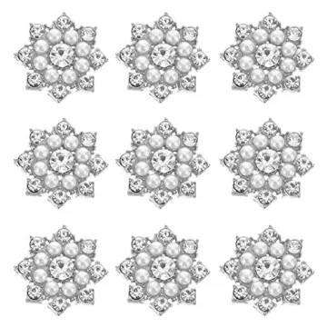 50pcs Snowflake Pearl Rhinestone Embellishments for Crafts