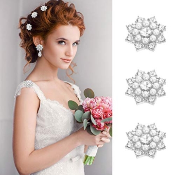 50pcs Snowflake Pearl Rhinestone Embellishments for Crafts