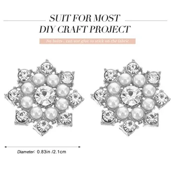 50pcs Snowflake Pearl Rhinestone Embellishments for Crafts