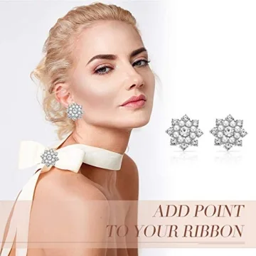 50pcs Snowflake Pearl Rhinestone Embellishments for Crafts