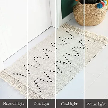 Washable Idee-home Boho Kitchen & Bathroom Rug 2'x4.3'