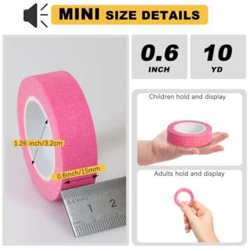 KIWIHUB 15 Rolls Colored Masking Tape - Vibrant Craft Tape for Kids and DIY Projects