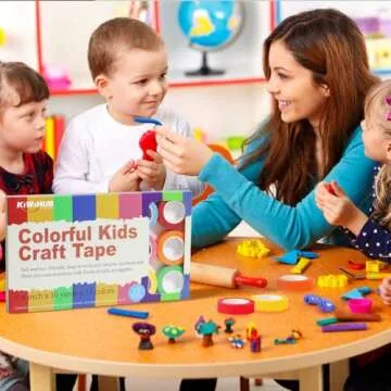 KIWIHUB 15 Rolls Colored Masking Tape for Kids Crafts