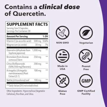 Breathe-X - Allergy & Sinus Relief Supplement - Supports Sinuses & Nasal Discomfort - Non-Drowsy & Fast-Acting - Quercetin, Bromelain, Citrus Bioflavonoids, Nettle Leaf & Vitamin C - 90 Capsules
