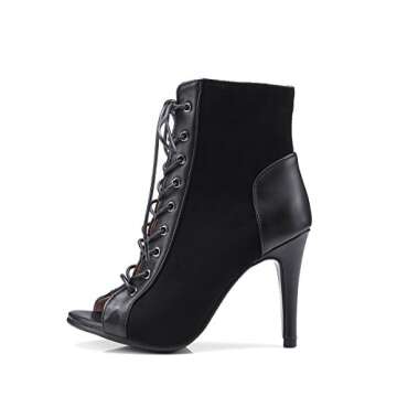 PIVAPAM Women's Dance Heels Summer Peep Toe Ankle Boots Lace Up Pumps Party Shoes Ladies Stiletto Sandals Dancing Shoes