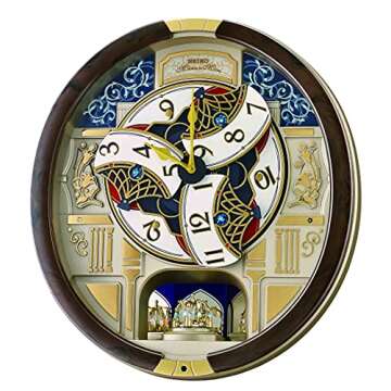 Seiko Melodies in Motion Wall Clock, Golden Trellis