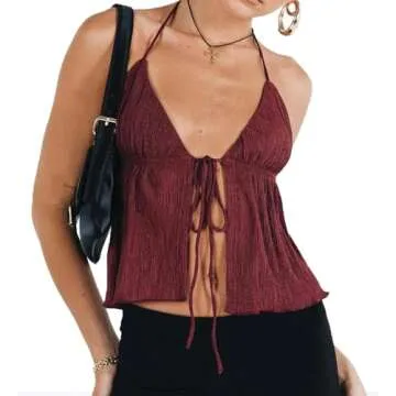 Y2K Backless Crop Top for Women - Trendy Summer Wear