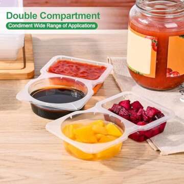 15Pcs Double Compartment Containers for Snacks and Dips