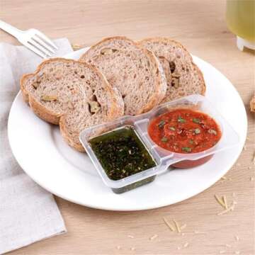 15Pcs Double Compartment Containers for Snacks and Dips