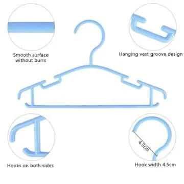GoodtoU Baby Hangers Plastic Baby Clothes Hangers 100 Pack Kids Hangers for Closet Infant Toddler Children Hangers Blue