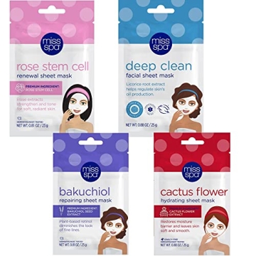 MISS SPA Hydrating Brightening Face Mask Set 4-Pack