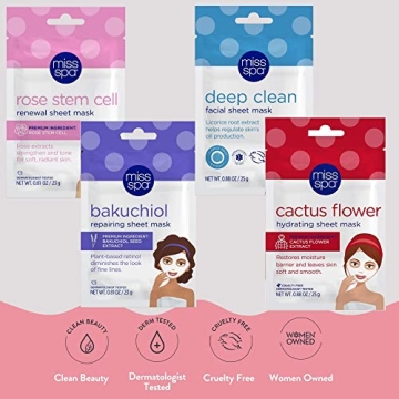 MISS SPA Hydrating Brightening Face Mask Set 4-Pack