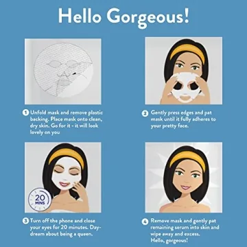 MISS SPA Hydrating Brightening Face Mask Set 4-Pack