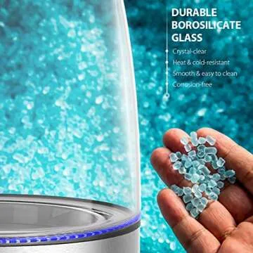 KOIOS Electric Stainless Glass Water Kettle 1500W BPA-free 1.8L Automatic Shut Off Fast Boil Stainle...