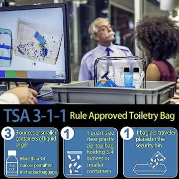 16 Pieces Clear Makeup Bags Bulk, TSA Approved Toiletry Bag for Travel, PVC Waterproof Travel Small Pouches Clear Pouch with Zipper for Men and Women Carry-on Travel Essentials Cosmetic Bags (Black)