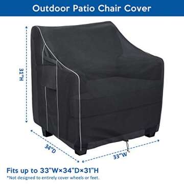 FORSPARK Patio Furniture Covers Waterproof, Heavy Duty Lawn Outdoor Chair Covers 2 Packs Fits up to ...