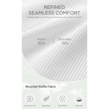 ODODOS Women's Crop 3-Pack Waffle Knit Seamless Camisole Crop Tank Tops, Waist Length, White+Gray+Black, X-Small/Small