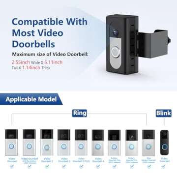 KIMILAR Anti-Theft Video Doorbell Mount Compatible with Ring/Blink Wireless Video Doorbell, Adjustab...