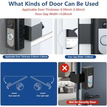 KIMILAR Anti-Theft Video Doorbell Mount Compatible with Ring/Blink Wireless Video Doorbell, Adjustable Mounting Bracket Accessories for Houses, Apartments, Businesses, Not for Security Door