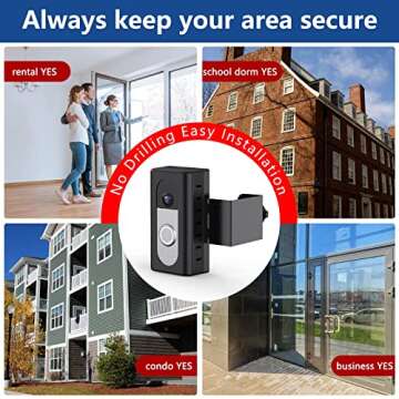 KIMILAR Anti-Theft Video Doorbell Mount Compatible with Ring/Blink Wireless Video Doorbell, Adjustable Mounting Bracket Accessories for Houses, Apartments, Businesses, Not for Security Door