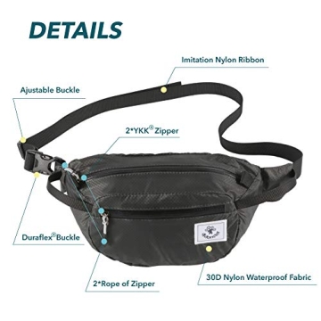 Lightweight Water Resistant Fanny Pack for Travel and Hiking
