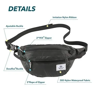 Lightweight Water Resistant Fanny Pack for Travel and Hiking