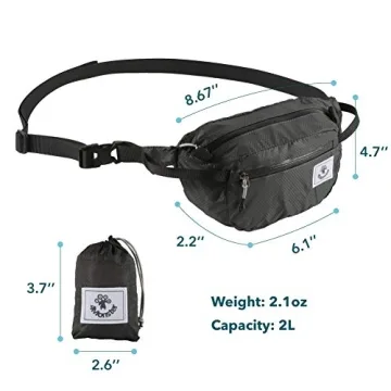 Lightweight Water Resistant Fanny Pack for Travel and Hiking
