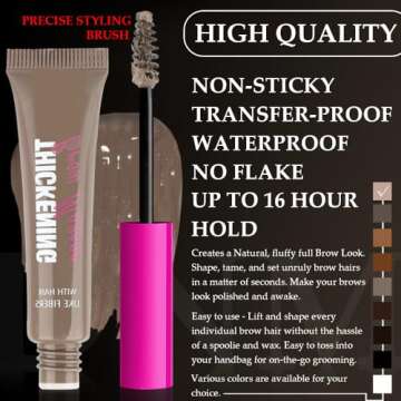 Tinted Thickening Brow Mascara - Waterproof Brow Fast Sculpt for All