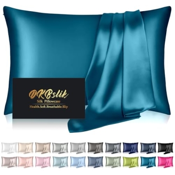 Mulberry Silk Pillow Cases Queen Size, Silk Pillowcase for Hair and Skin, Anti Acne Cooling Beauty S...
