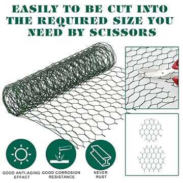 2 Sheets Floral Wire Netting Floral Chicken Wire Net Floral Arrangement Wire Fence Net Chicken Wire Netting for Floral Arrangements Supplies, Home DIY Craft(12 x 48 Inch)