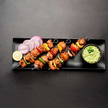 Blue Donuts 24 Pack Kabob Skewers for Grilling 8 Inch - BBQ Grill Grilling Accessories, Stainless Steel, Pack of 24