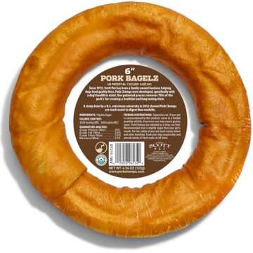 Pork Chomps Roasted Pork Skin Dog Chew, 6-inch Bagel, 1 Count