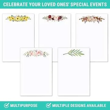 321Done Blank Greenery Note Cards, Made in USA - 4x6 Thick, Heavy Cardstock, Pretty, Cute Simple Green Leaves Design on White, No Envelopes - Pack of 50