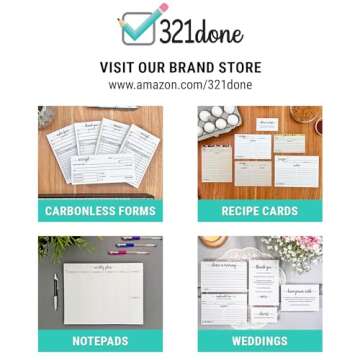 321Done Blank Greenery Note Cards, Made in USA - 4x6 Thick, Heavy Cardstock, Pretty, Cute Simple Green Leaves Design on White, No Envelopes - Pack of 50