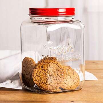 Home Essentials Glass Cookie Jar Red - Stylish Kitchen Storage