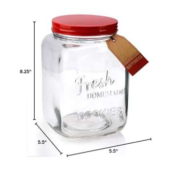 Home Essentials Glass Cookie Jar Red - Stylish Kitchen Storage