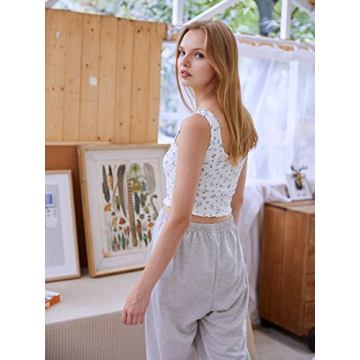 Stylish Floral Print Sleeveless Crop Tank Top for Women