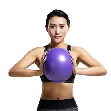 MoldFun Mini Yoga Pilates Ball 9-10 Inch for Stability Exercise Training Gym Anti Burst and Slip Res...
