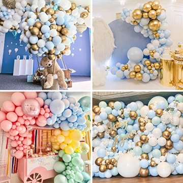 Pastel Blue Balloons Kit for Party Decorations 129pcs
